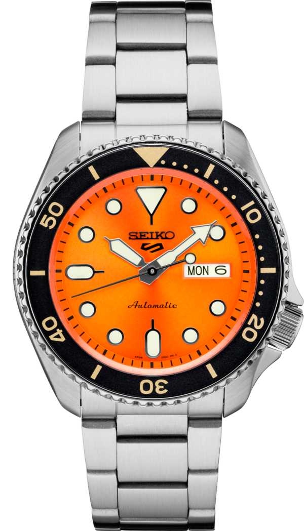 Seiko 5 Sports Automatic Orange Sunray Dial Men's Watch-SRPD59