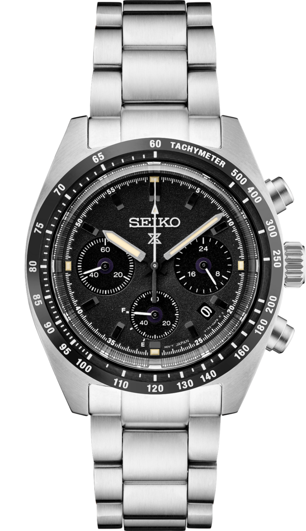 Seiko Prospex Speedtimer Solar Chronograph Black Watch-SSC819
