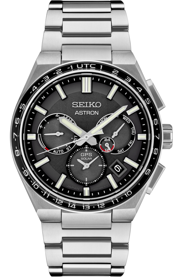 Seiko Astron 5X53 GPS Solar Titanium Black Dial Watch-SSH111