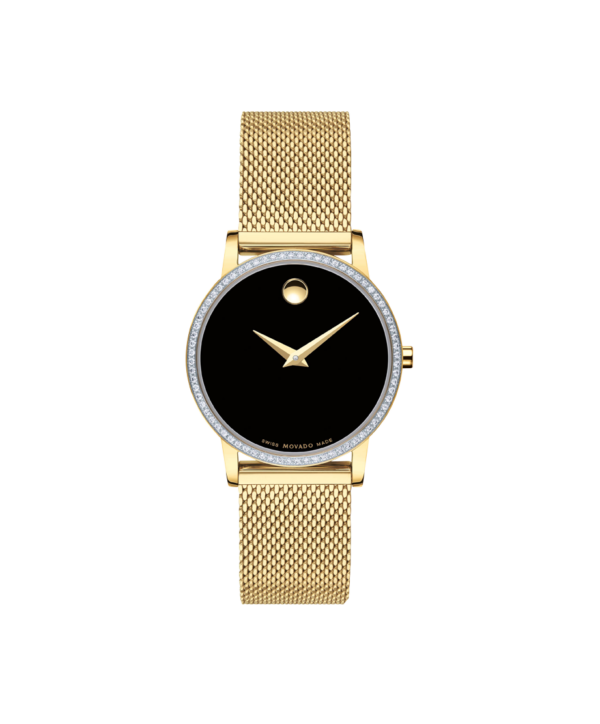 MOVADO Museum Classic Watch with yellow-gold mesh bracelet