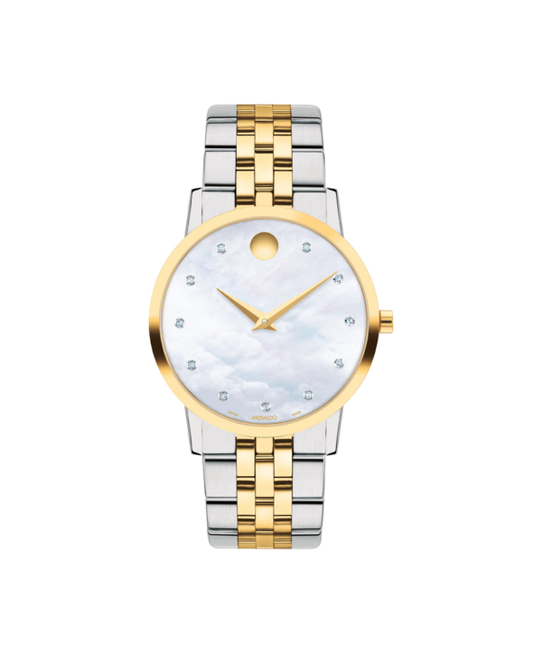 Movado Museum Classic Watch With White Mother-Of-Pearl Dial