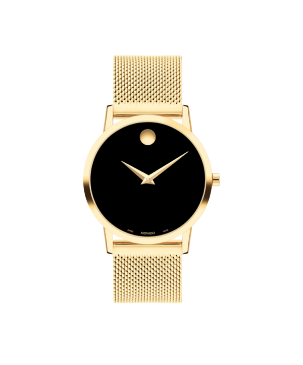 Movado Museum Classic Watch with yellow-gold mesh bracelet