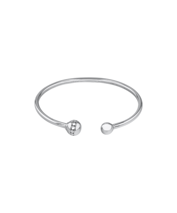 Movado Sphere Collection, sterling silver flexible cuff with signature sphere.