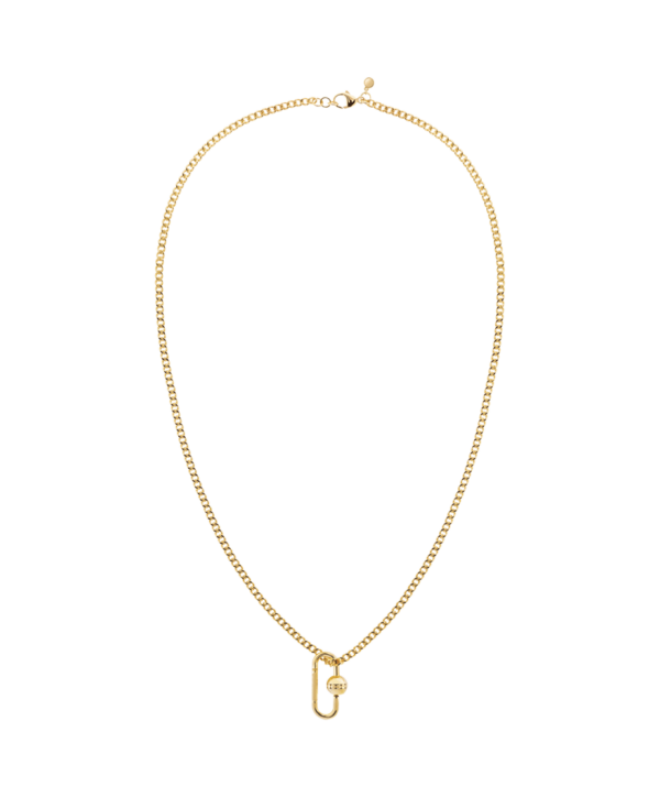 Movado Sphere Lock Necklace With Luxurious Vermeil 14k Yellow Gold Plated