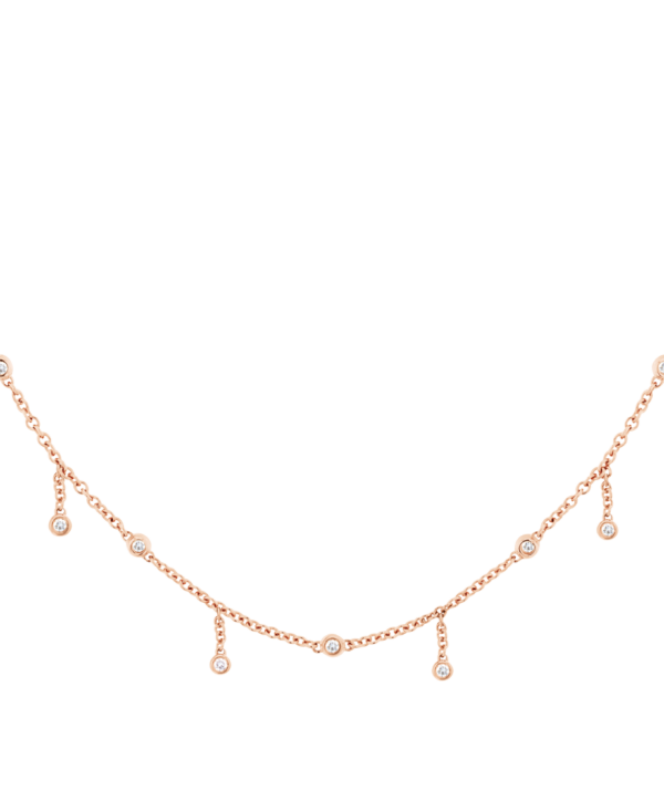 Movado Dot Drop Necklace In Luxurious 14k Rose Gold