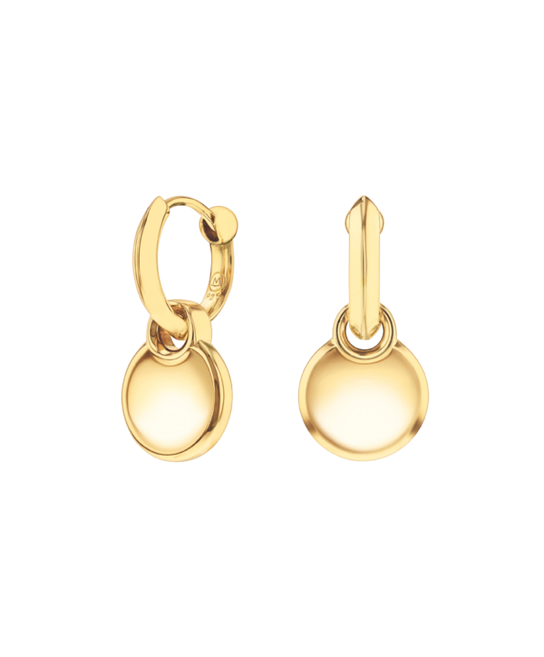 Movado Women's gold-plated Disc Huggie Earrings