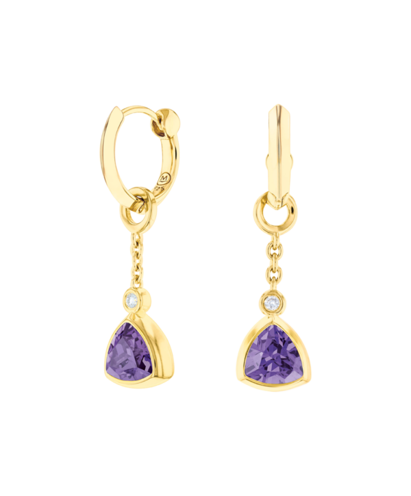 Movado Gemstone Drop Huggie Purple Amethyst Charm