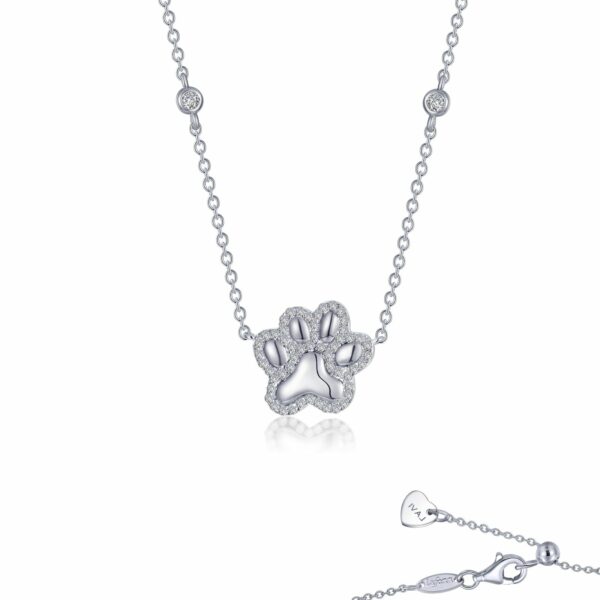 Puffy Paw Print Necklace LV006CLP20