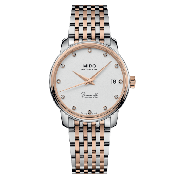 Mido Baroncelli Automatic White Steel & Rose Gold-M027.207.22.016.00