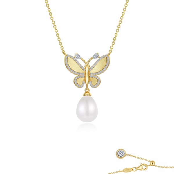 Butterfly with Cultured Freshwater Pearl Necklace N0300PLG20