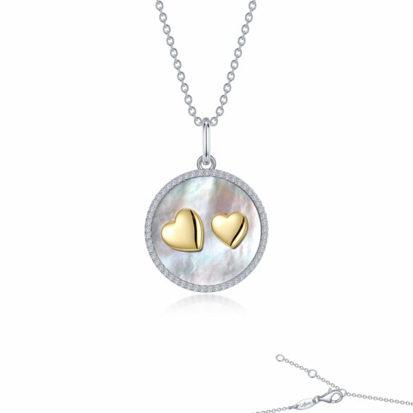 Mother of Pearl Heart Necklace P0285PLT20