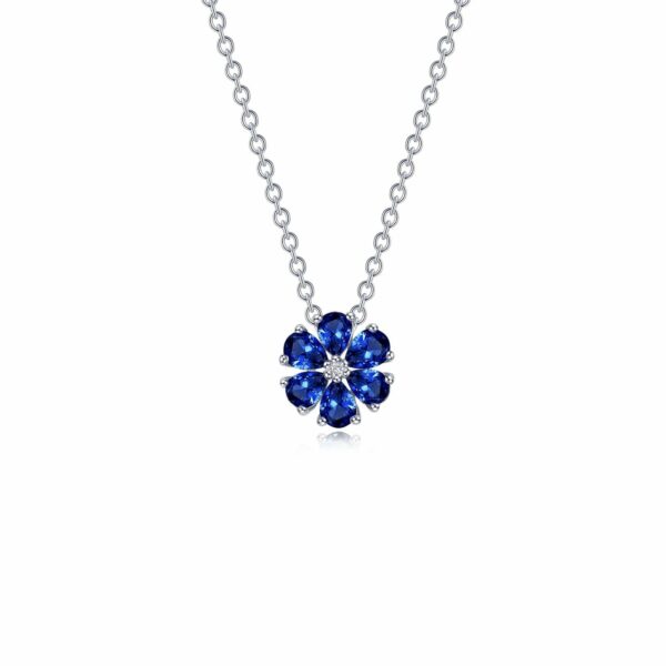 Fancy Lab-Grown Sapphire Flower Necklace SYP007SP20